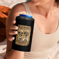 Black History Civil Rights Mugshots 4 in 1 Can Cooler Tumbler Malcolm X MLK John Lewis Huey P Newton