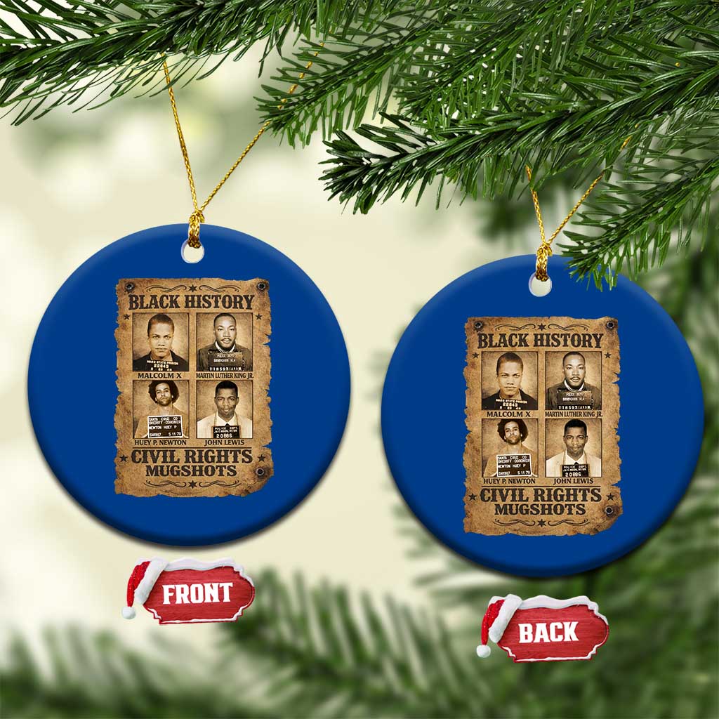 Black History Civil Rights Mugshots Ceramic Ornament Malcolm X MLK John Lewis Huey P Newton