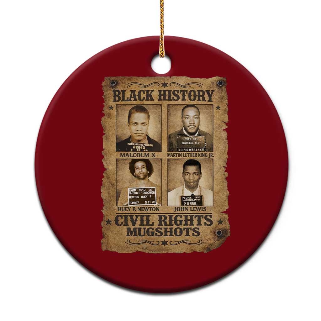 Black History Civil Rights Mugshots Ceramic Ornament Malcolm X MLK John Lewis Huey P Newton
