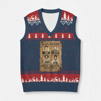 Black History Civil Rights Mugshots V-Neck Knit Sweater Vest Malcolm X MLK John Lewis Huey P Newton