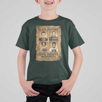 Black History Civil Rights Mugshots T Shirt For Kid Malcolm X MLK John Lewis Huey P Newton