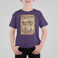 Black History Civil Rights Mugshots T Shirt For Kid Malcolm X MLK John Lewis Huey P Newton