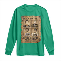 Black History Civil Rights Mugshots Long Sleeve Shirt Malcolm X MLK John Lewis Huey P Newton