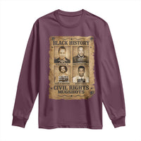 Black History Civil Rights Mugshots Long Sleeve Shirt Malcolm X MLK John Lewis Huey P Newton