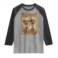 Black History Civil Rights Mugshots Raglan Shirt Malcolm X MLK John Lewis Huey P Newton