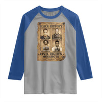 Black History Civil Rights Mugshots Raglan Shirt Malcolm X MLK John Lewis Huey P Newton