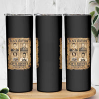 Black History Civil Rights Mugshots Skinny Tumbler Malcolm X MLK John Lewis Huey P Newton