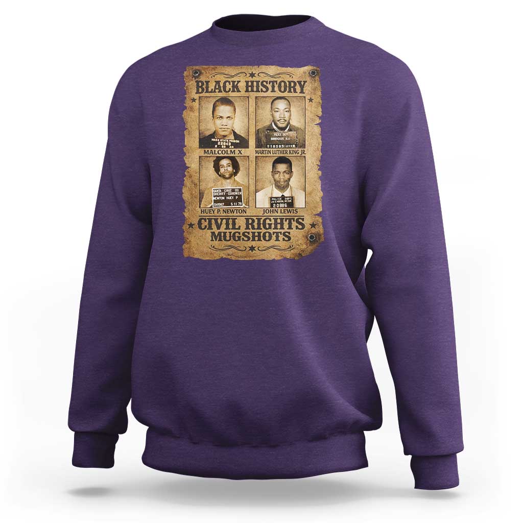Black History Civil Rights Mugshots Sweatshirt Malcolm X MLK John Lewis Huey P Newton