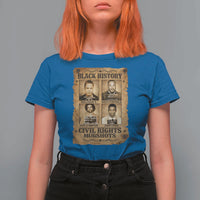Black History Civil Rights Mugshots T Shirt For Women Malcolm X MLK John Lewis Huey P Newton