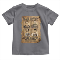 Black History Civil Rights Mugshots Toddler T Shirt Malcolm X MLK John Lewis Huey P Newton