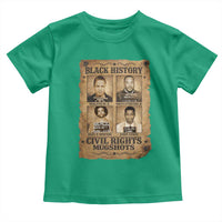 Black History Civil Rights Mugshots Toddler T Shirt Malcolm X MLK John Lewis Huey P Newton