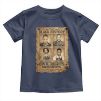 Black History Civil Rights Mugshots Toddler T Shirt Malcolm X MLK John Lewis Huey P Newton