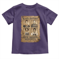 Black History Civil Rights Mugshots Toddler T Shirt Malcolm X MLK John Lewis Huey P Newton