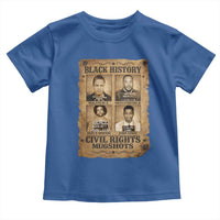 Black History Civil Rights Mugshots Toddler T Shirt Malcolm X MLK John Lewis Huey P Newton