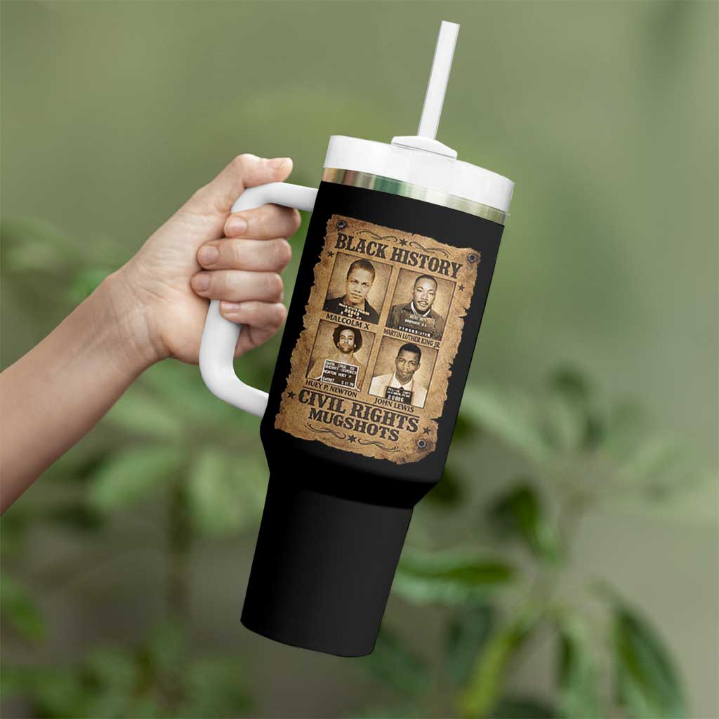Black History Civil Rights Mugshots Tumbler With Handle Malcolm X MLK John Lewis Huey P Newton