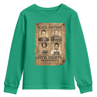 Black History Civil Rights Mugshots Youth Sweatshirt Malcolm X MLK John Lewis Huey P Newton