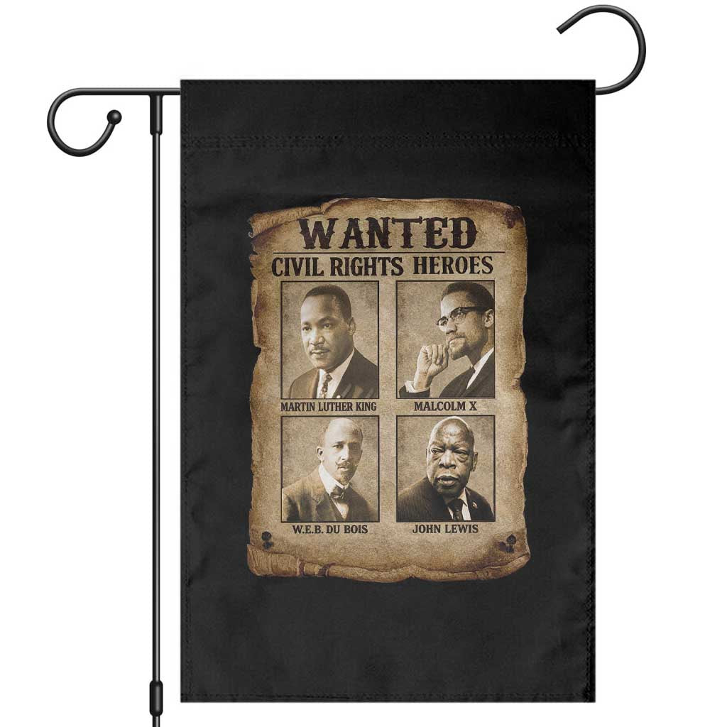 Black Leaders Garden Flag Wanted Civil Rights Heroes MLK Malcolm X Web John Lewis