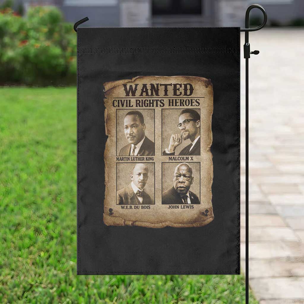 Black Leaders Garden Flag Wanted Civil Rights Heroes MLK Malcolm X Web John Lewis