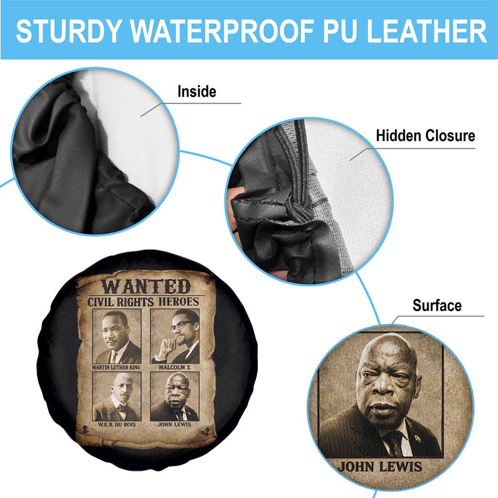 Black Leaders Spare Tire Cover Wanted Civil Rights Heroes MLK Malcolm X Web John Lewis