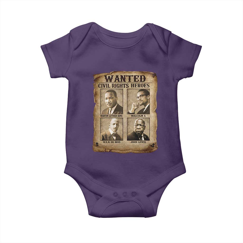 Black Leaders Baby Onesie Wanted Civil Rights Heroes MLK Malcolm X Web John Lewis