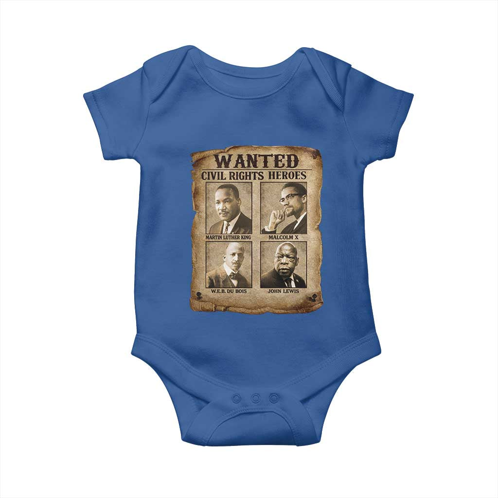 Black Leaders Baby Onesie Wanted Civil Rights Heroes MLK Malcolm X Web John Lewis
