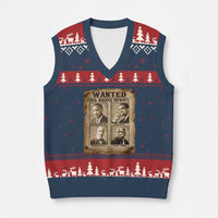 Black Leaders V-Neck Knit Sweater Vest Wanted Civil Rights Heroes MLK Malcolm X Web John Lewis