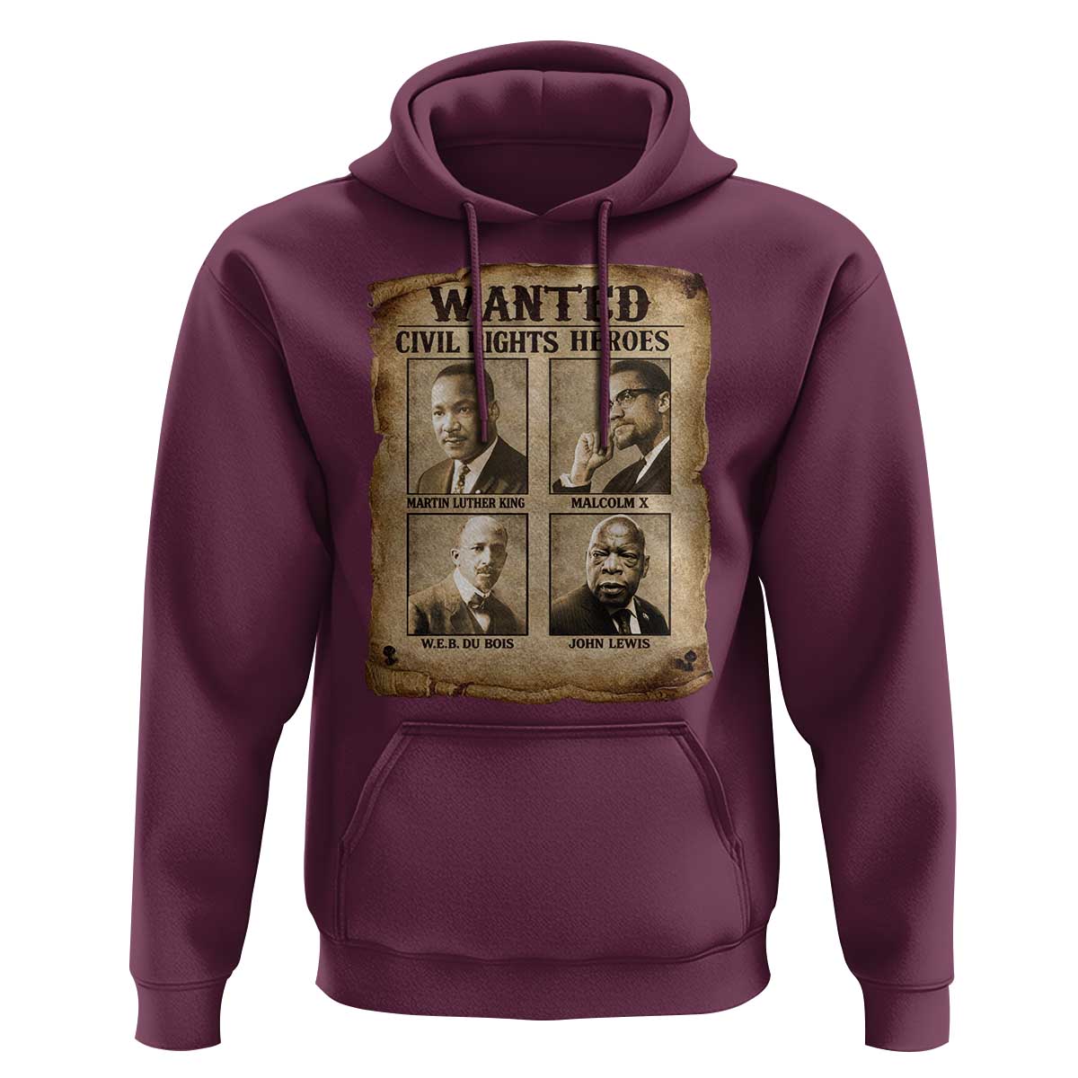 Black Leaders Hoodie Wanted Civil Rights Heroes MLK Malcolm X Web John Lewis