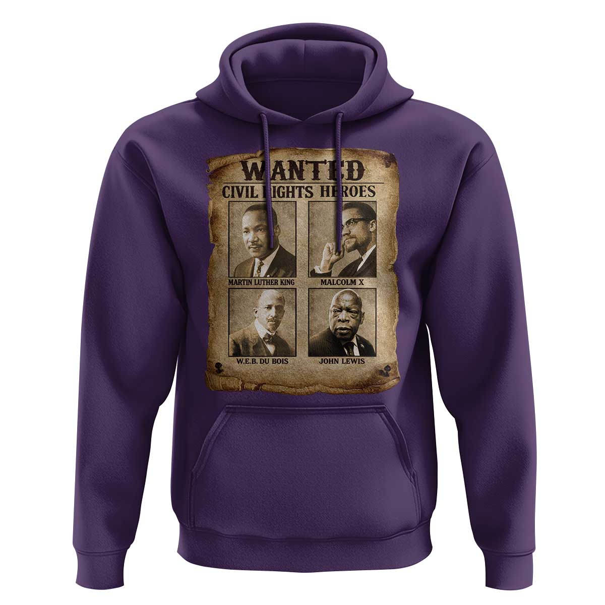 Black Leaders Hoodie Wanted Civil Rights Heroes MLK Malcolm X Web John Lewis