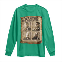 Black Leaders Long Sleeve Shirt Wanted Civil Rights Heroes MLK Malcolm X Web John Lewis