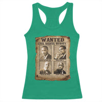 Black Leaders Racerback Tank Top Wanted Civil Rights Heroes MLK Malcolm X Web John Lewis