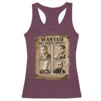 Black Leaders Racerback Tank Top Wanted Civil Rights Heroes MLK Malcolm X Web John Lewis