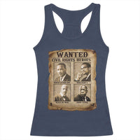 Black Leaders Racerback Tank Top Wanted Civil Rights Heroes MLK Malcolm X Web John Lewis