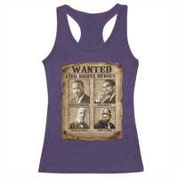 Black Leaders Racerback Tank Top Wanted Civil Rights Heroes MLK Malcolm X Web John Lewis