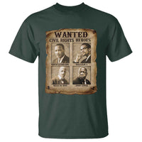 Black Leaders T Shirt Wanted Civil Rights Heroes MLK Malcolm X Web John Lewis