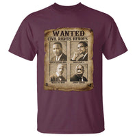 Black Leaders T Shirt Wanted Civil Rights Heroes MLK Malcolm X Web John Lewis