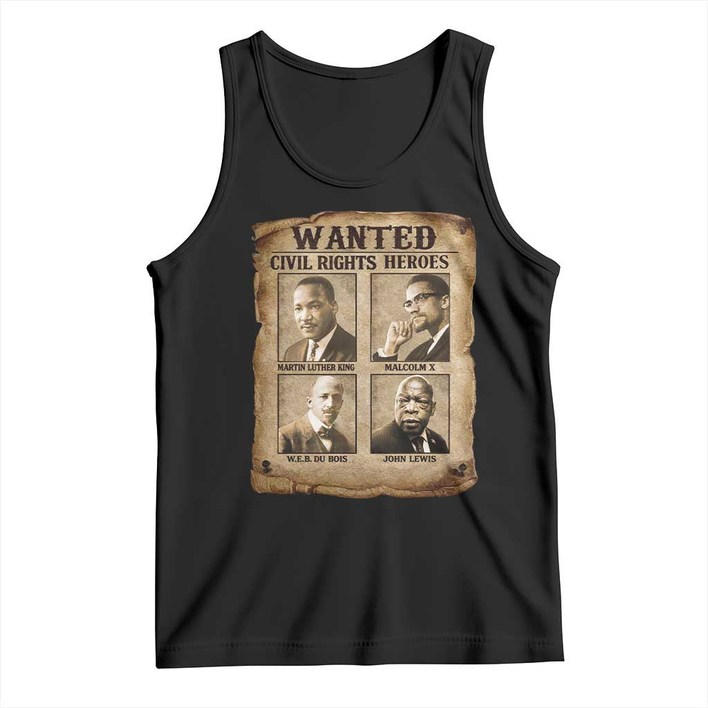 Black Leaders Tank Top Wanted Civil Rights Heroes MLK Malcolm X Web John Lewis