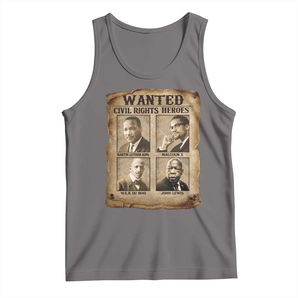Black Leaders Tank Top Wanted Civil Rights Heroes MLK Malcolm X Web John Lewis