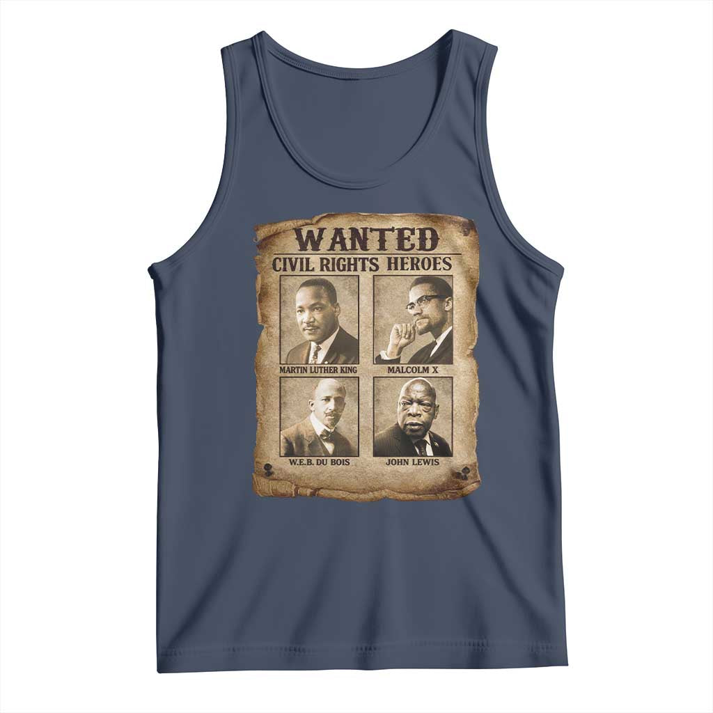 Black Leaders Tank Top Wanted Civil Rights Heroes MLK Malcolm X Web John Lewis