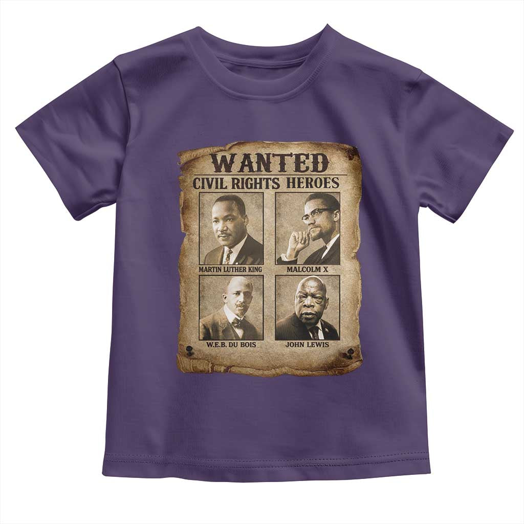 Black Leaders Toddler T Shirt Wanted Civil Rights Heroes MLK Malcolm X Web John Lewis