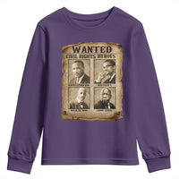 Black Leaders Youth Sweatshirt Wanted Civil Rights Heroes MLK Malcolm X Web John Lewis