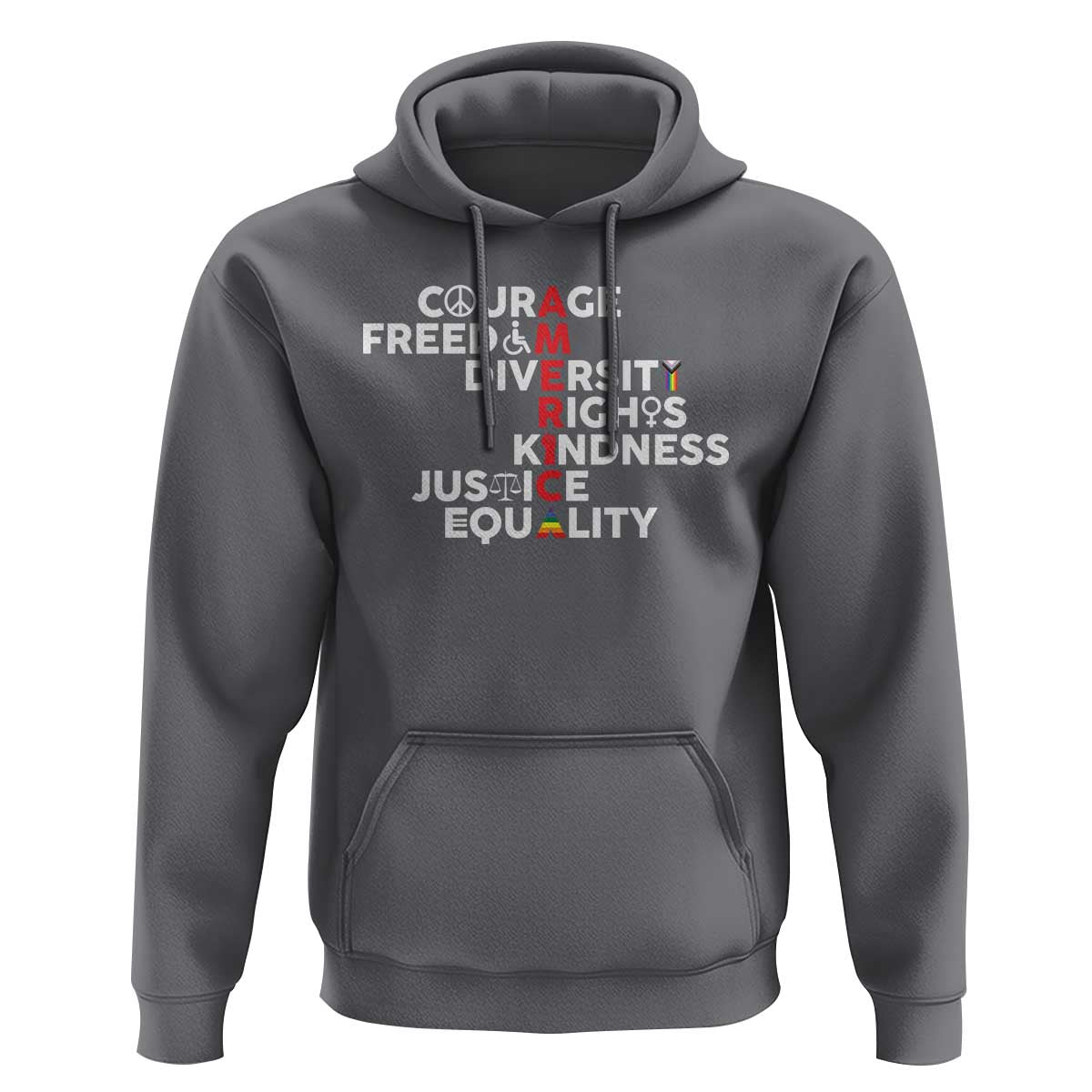 America Courage Freedom Diversity Rights Friendship Justice Hoodie