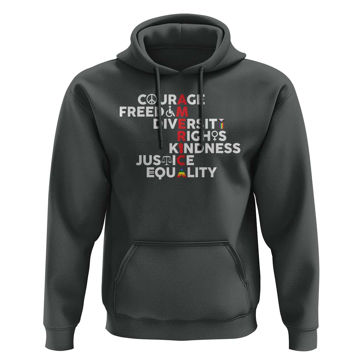 America Courage Freedom Diversity Rights Friendship Justice Hoodie