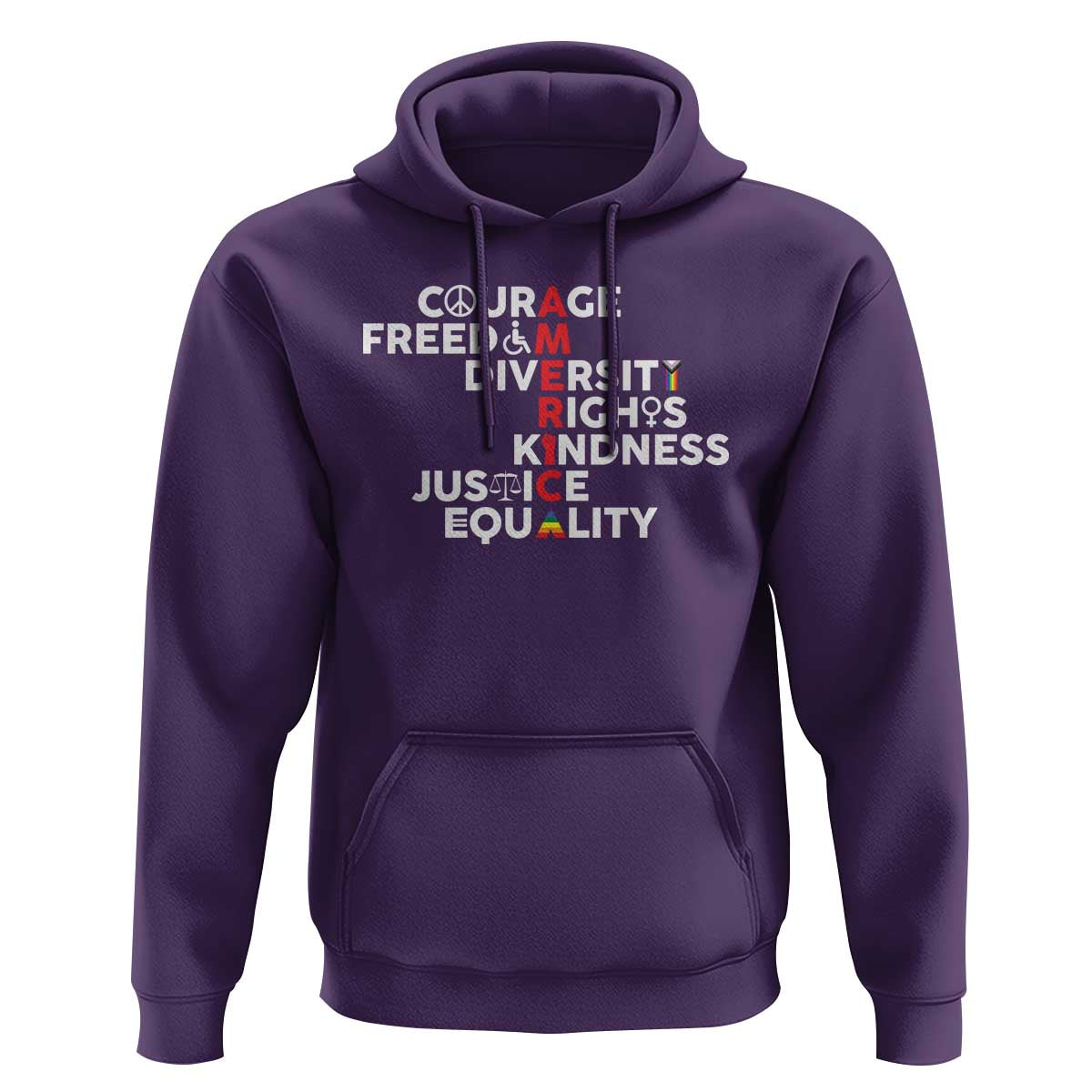 America Courage Freedom Diversity Rights Friendship Justice Hoodie