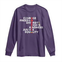 America Courage Freedom Diversity Rights Friendship Justice Long Sleeve Shirt
