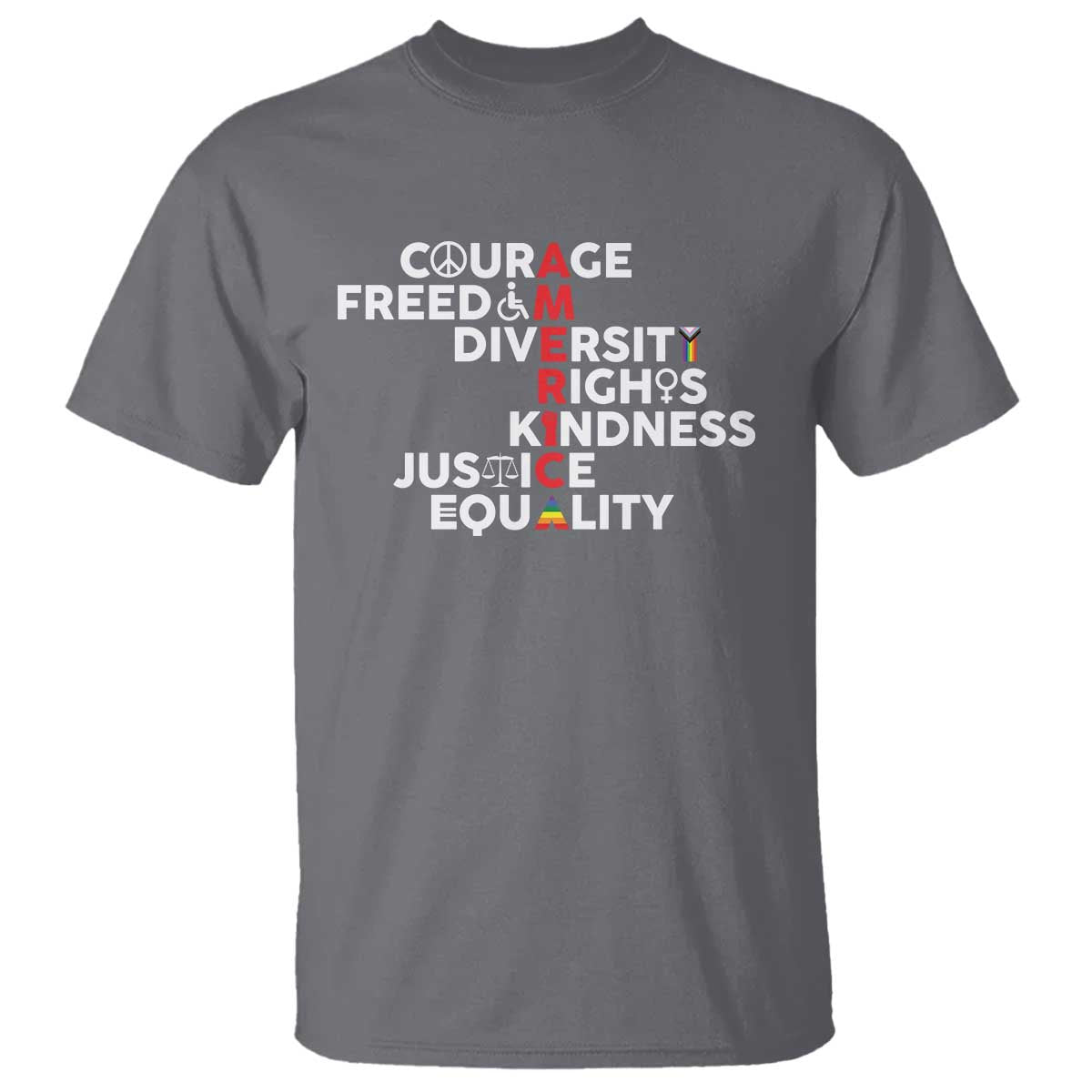 America Courage Freedom Diversity Rights Friendship Justice T Shirt