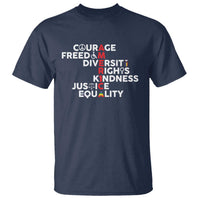 America Courage Freedom Diversity Rights Friendship Justice T Shirt