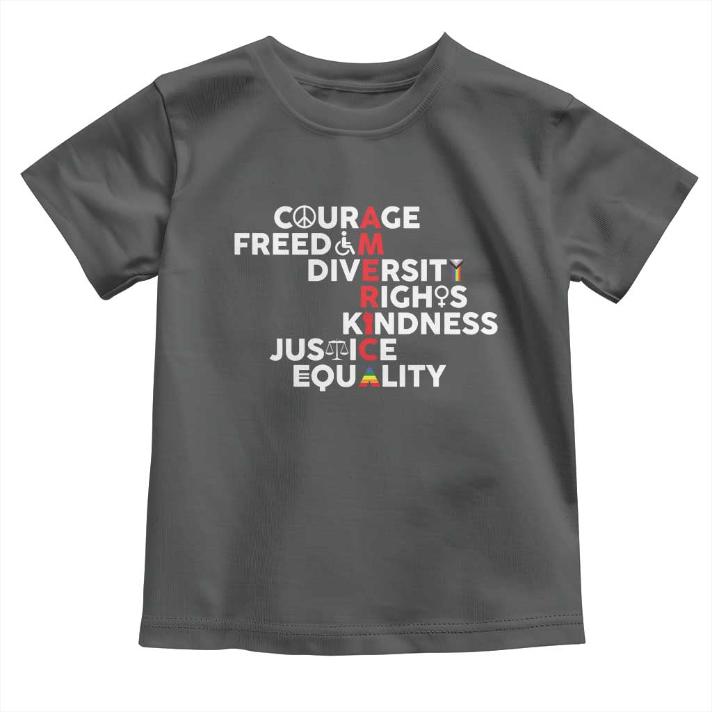 America Courage Freedom Diversity Rights Friendship Justice Toddler T Shirt