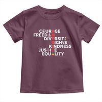 America Courage Freedom Diversity Rights Friendship Justice Toddler T Shirt