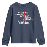 America Courage Freedom Diversity Rights Friendship Justice Youth Sweatshirt
