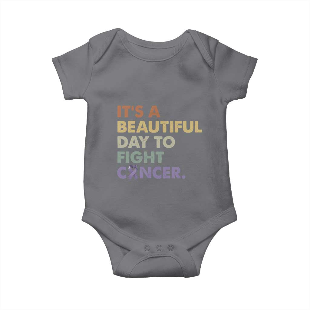 All Cancer Awareness Baby Onesie It's A Beautiful Day To Fight Cancer Lavender Ribbon